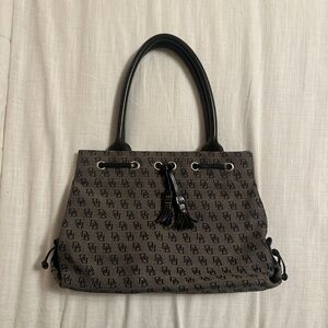 Dooney & Bourke Black and Gray Monogram Shoulder Bag